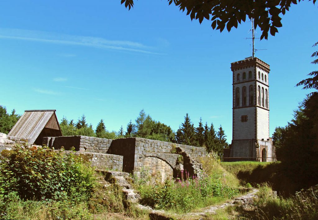 Blick von Burgruine auf Georg Viktor Turm