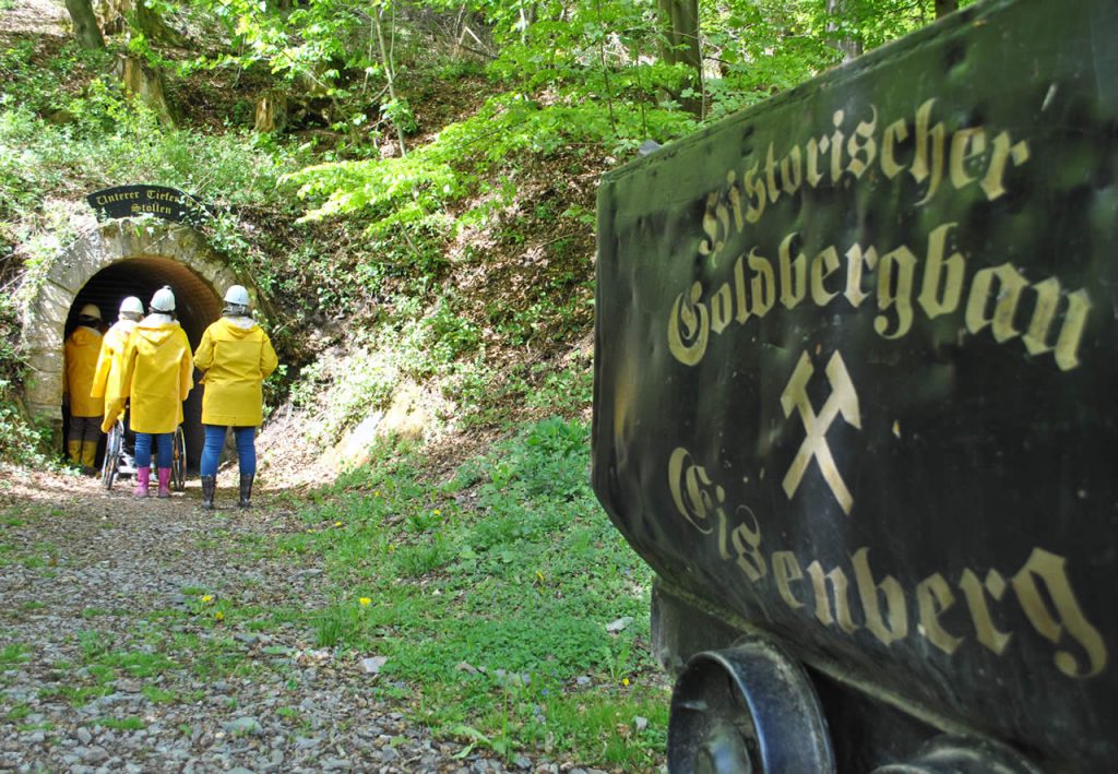 Gold-Besucherbergwerk - Station A der Goldspur Eisenberg