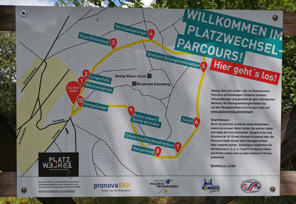 Goldhausen Waldsportpfad Karte